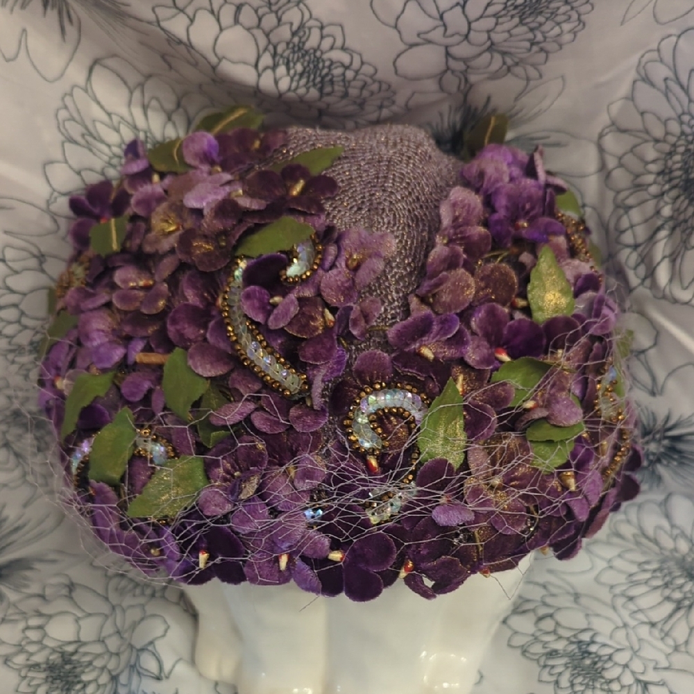 Elegant Purple Floral Women's Hat